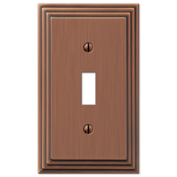 Steps Antique Copper Cast - 1 Toggle Wallplate - Wallplate Warehouse 84TAC 070686331156 1 Toggle