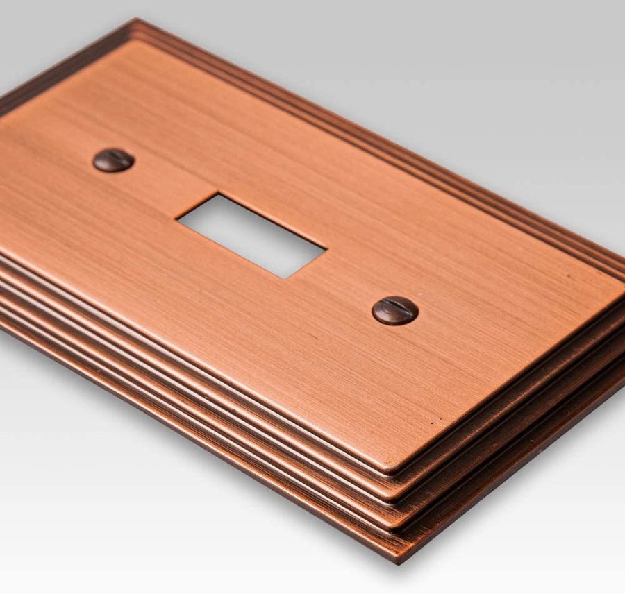 Steps Antique Copper Cast - 1 Toggle Wallplate - Wallplate Warehouse 84TAC 070686331156 1 Toggle