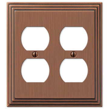 Steps Antique Copper Cast - 2 Duplex Wallplate - Wallplate Warehouse 84DDAC 070686554876 2 Duplex