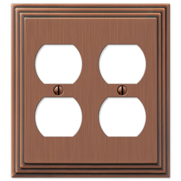 Steps Antique Copper Cast - 2 Duplex Wallplate - Wallplate Warehouse 84DDAC 070686554876 2 Duplex