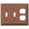 Steps Antique Copper Cast - 2 Toggle / 1 Duplex Wallplate - Wallplate Warehouse 84TTDAC 070686557952 2 Toggle / 1 Duplex