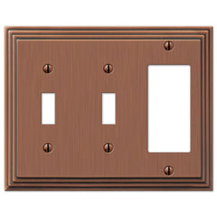 Steps Antique Copper Cast - 2 Toggle / 1 Rocker Wallplate