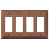 Steps Antique Copper Cast - 4 Rocker Wallplate - Wallplate Warehouse 84R4AC 070686554845 4 Rocker