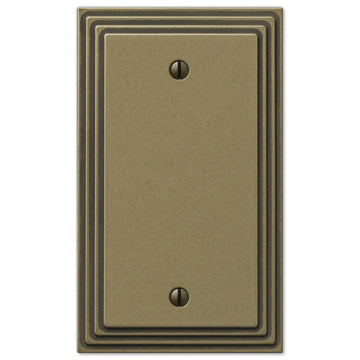 Steps Rustic Brass Cast - 1 Blank Wallplate - Wallplate Warehouse 84BRB 070686557976 1 Blank