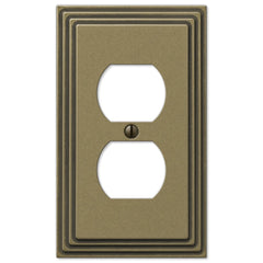 Steps Rustic Brass Cast - 1 Duplex Wallplate