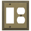 Steps Rustic Brass Cast - 1 Rocker / 1 Duplex Wallplate - Wallplate Warehouse 84RDRB - B 070686020609 1 Rocker / 1 Duplex