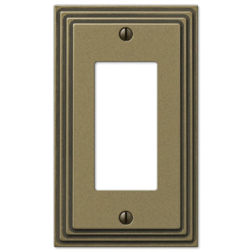 Steps Rustic Brass Cast - 1 Rocker Wallplate - Wallplate Warehouse 84RRB 070686331149 1 Rocker