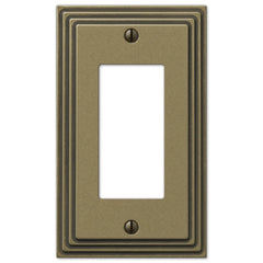 Steps Rustic Brass Cast - 1 Rocker Wallplate
