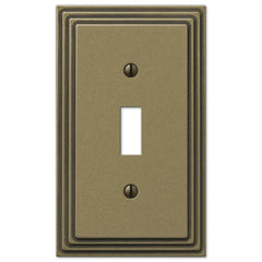 Steps Rustic Brass Cast - 1 Toggle Wallplate