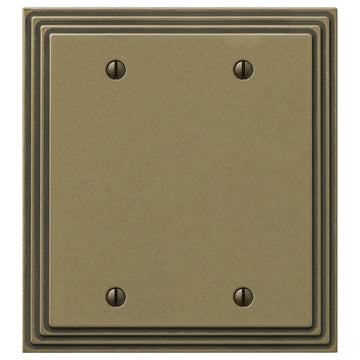 Steps Rustic Brass Cast - 2 Blank Wallplate - Wallplate Warehouse 84BBRB - B 070686020616 2 Blank