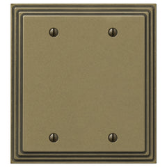Steps Rustic Brass Cast - 2 Blank Wallplate
