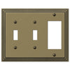 Steps Rustic Brass Cast - 2 Toggle / 1 Rocker Wallplate - Wallplate Warehouse 84TTRRB 070686557990 2 Toggle / 1 Rocker