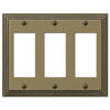 Steps Rustic Brass Cast - 3 Rocker Wallplate - Wallplate Warehouse 84RRRRB 070686553541 3 Rocker