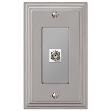 Steps Satin Nickel Cast - 1 Cable Jack Wallplate - Wallplate Warehouse 84CXN 070686581544 Cable Jacks
