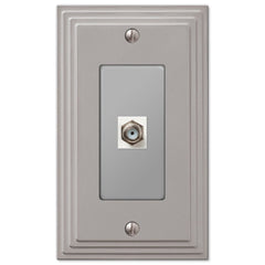 Steps Satin Nickel Cast - 1 Cable Jack Wallplate