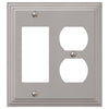 Steps Satin Nickel Cast - 1 Rocker / 1 Duplex Wallplate - Wallplate Warehouse 84RDN - B 070686020586 1 Rocker / 1 Duplex