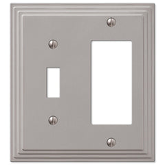 Steps Satin Nickel Cast - 1 Toggle / 1 Rocker Wallplate