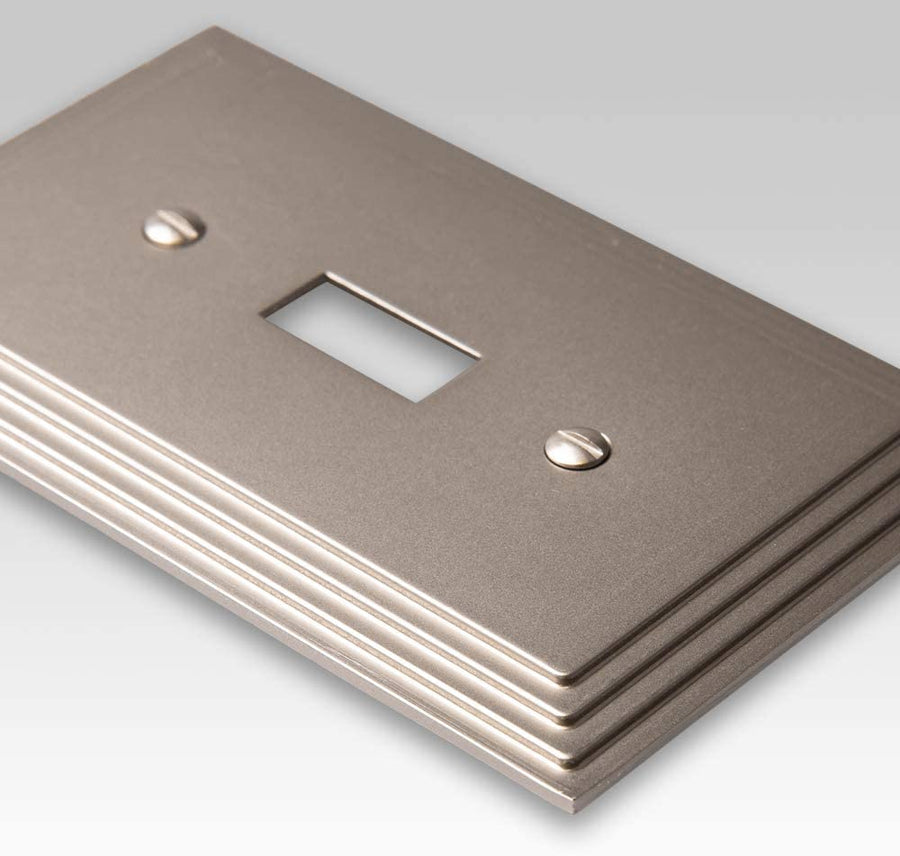 Steps Satin Nickel Cast - 1 Toggle Wallplate - Wallplate Warehouse 84TN 070686331064 1 Toggle