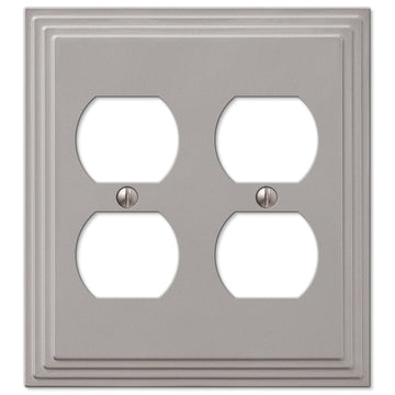 Steps Satin Nickel Cast - 2 Duplex Wallplate - Wallplate Warehouse 84DDN 070686553565 2 Duplex