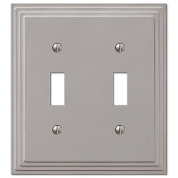 Steps Satin Nickel Cast - 2 Toggle Wallplate - Wallplate Warehouse 84TTN 070686331071 2 Toggle