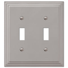 Steps Satin Nickel Cast - 2 Toggle Wallplate
