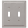 Steps Satin Nickel Cast - 2 Toggle Wallplate - Wallplate Warehouse 84TTN 070686331071 2 Toggle