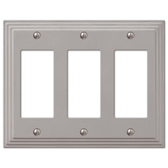Steps Satin Nickel Cast - 3 Rocker Wallplate