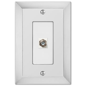 Studio Polished Chrome Cast - 1 Cable Jack Wallplate - Wallplate Warehouse 61CXCH 070686581216 Cable Jacks