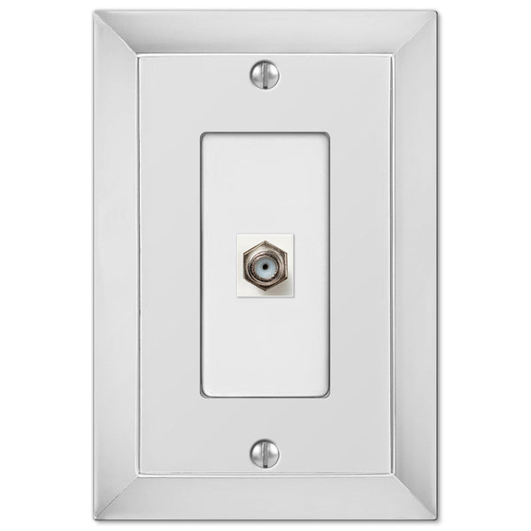 Studio Polished Chrome Cast - 1 Cable Jack Wallplate - Wallplate Warehouse 61CXCH 070686581216 Cable Jacks