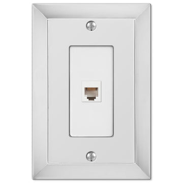 Studio Polished Chrome Cast - 1 Phone Jack Wallplate - Wallplate Warehouse 61PHCH 070686581223 Phone Jacks