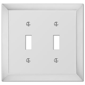 Studio Polished Chrome Cast - 2 Toggle Wallplate - Wallplate Warehouse 61TTCH 070686555866 2 Toggle