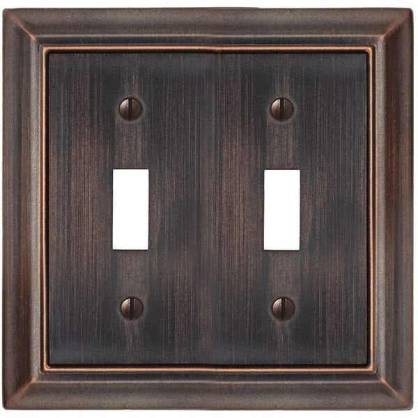 Sydney Aged Bronze Steel - 2 Toggle Wallplate - Wallplate Warehouse 150TTDBNB 070686014363 2 Toggle