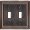 Sydney Aged Bronze Steel - 2 Toggle Wallplate - Wallplate Warehouse 150TTDBNB 070686014363 2 Toggle