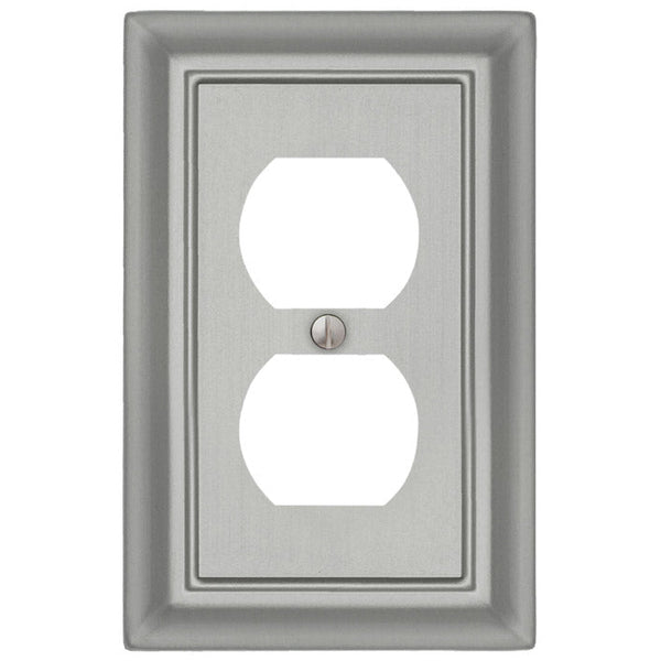 Sydney Satin Nickel Steel - 1 Duplex Wallplate - Wallplate Warehouse 150DNNB 070686014318 1 Duplex