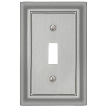 Sydney Satin Nickel Steel - 1 Toggle Wallplate - Wallplate Warehouse 150TNNB 070686014288 1 Toggle