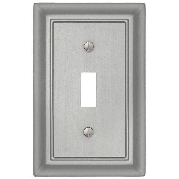 Sydney Satin Nickel Steel - 1 Toggle Wallplate - Wallplate Warehouse 150TNNB 070686014288 1 Toggle