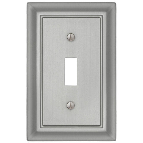 Sydney Satin Nickel Steel - 1 Toggle Wallplate - Wallplate Warehouse 150TNNB 070686014288 1 Toggle