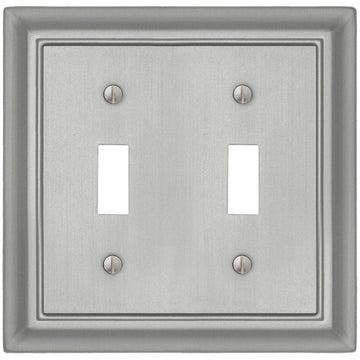 Sydney Satin Nickel Steel - 2 Toggle Wallplate - Wallplate Warehouse 150TTNNB 070686014295 2 Toggle