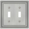 Sydney Satin Nickel Steel - 2 Toggle Wallplate - Wallplate Warehouse 150TTNNB 070686014295 2 Toggle