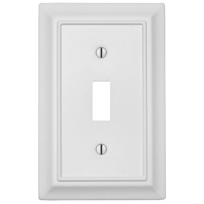 Sydney White Steel - 1 Toggle Wallplate - Wallplate Warehouse 150TWNB 070686014424 1 Toggle