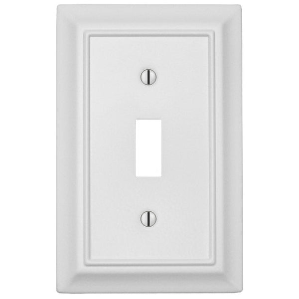 Sydney White Steel - 1 Toggle Wallplate - Wallplate Warehouse 150TWNB 070686014424 1 Toggle