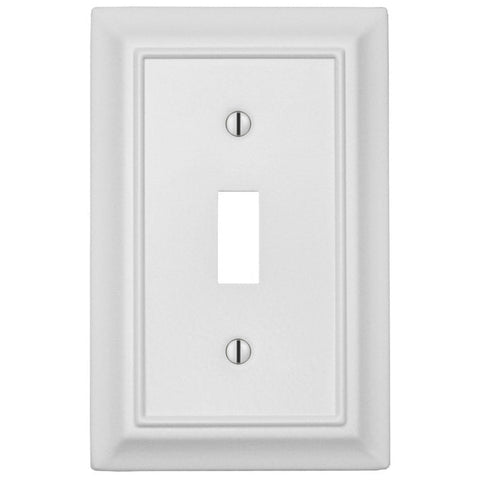 Sydney White Steel - 1 Toggle Wallplate - Wallplate Warehouse 150TWNB 070686014424 1 Toggle