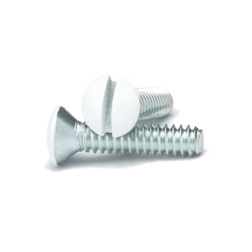 White 3/4 Inch Wallplate Screws - 10 Pack - Wallplate Warehouse PSW 070686393772 Screws
