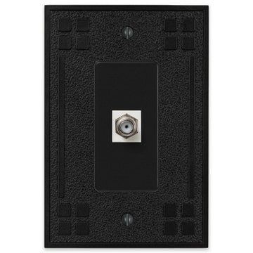 Wittick Black Iron Cast - 1 Cable Jack Wallplate - Wallplate Warehouse 81CXBI 070686012482 Cable Jacks