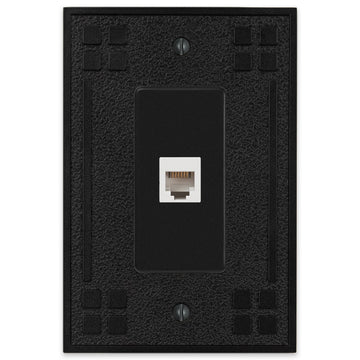 Wittick Black Iron Cast - 1 Phone Jack Wallplate - Wallplate Warehouse 81PHBI 070686012499 Phone Jacks