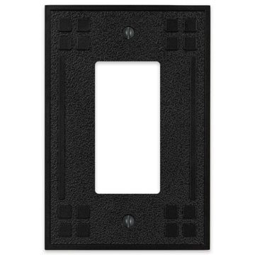 Wittick Black Iron Cast - 1 Rocker Wallplate - Wallplate Warehouse 81RBI 070686012444 1 Rocker