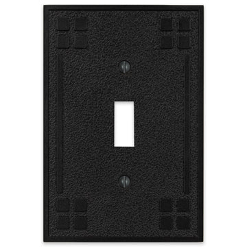 Wittick Black Iron Cast - 1 Toggle Wallplate - Wallplate Warehouse 81TBI 070686012383 1 Toggle