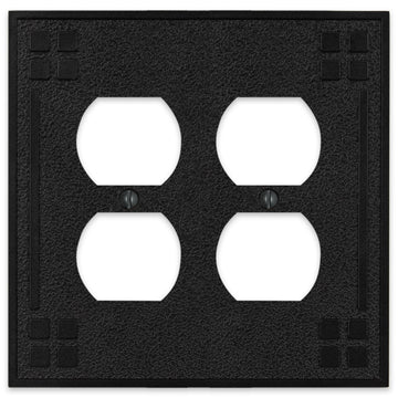 Wittick Black Iron Cast - 2 Duplex Wallplate - Wallplate Warehouse 81DDBI - B 070686012420 2 Duplex