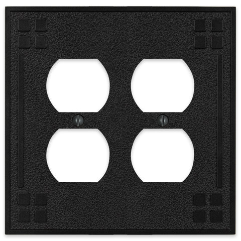 Wittick Black Iron Cast - 2 Duplex Wallplate - Wallplate Warehouse 81DDBI - B 070686012420 2 Duplex