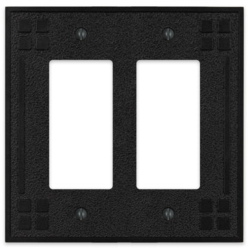 Wittick Black Iron Cast - 2 Rocker Wallplate - Wallplate Warehouse 81RRBI 070686012451 2 Rocker
